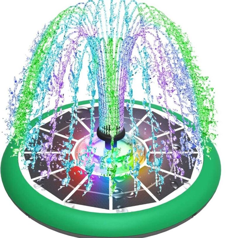Āra ūdensnecaurlaidīga saules strūklaka ar LED apgaismojumu dārza iekšpagalmu dekorēšanai